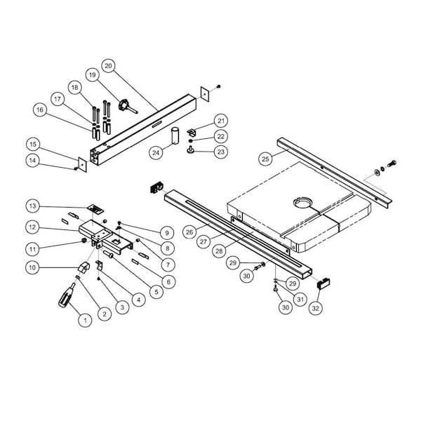 Jet 5782172 Rip Fence Assembly for Bandsaw with 14in x 14in Table - 5782172-JET