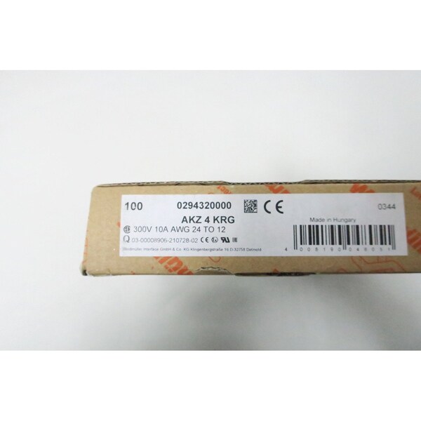 CAJA DE 100 TERMINALES Y BLOQUES DE CONTACTO, 100PK - AKZ 4 KRG