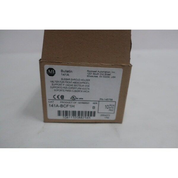Funda de barra colectora, soporte de terminal y bloque de contacto Allen Bradley, 141ABCF1H - 141A-BCF1H