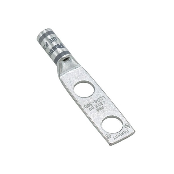 Panduit Copper Compression Lug, 2 Hole, #6 AWG, - LCD6-14A-D