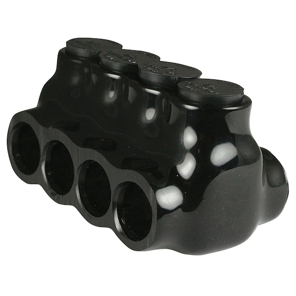Conector de Derivación Múltiple 6 AWG 6-2-0 AWG de 4 Puertos, 600 Voltios, Aislamiento Negro - AICD2-0-4.