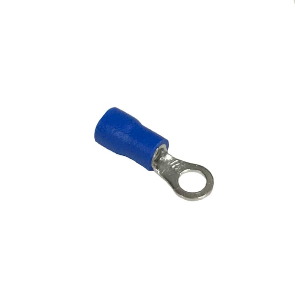 Terminales de anillo de Remington Industries, aislados con PVC, cable calibre 14-16 AWG, tamaño de perno #10, azules, paquete de 100 - RVS2-5-100