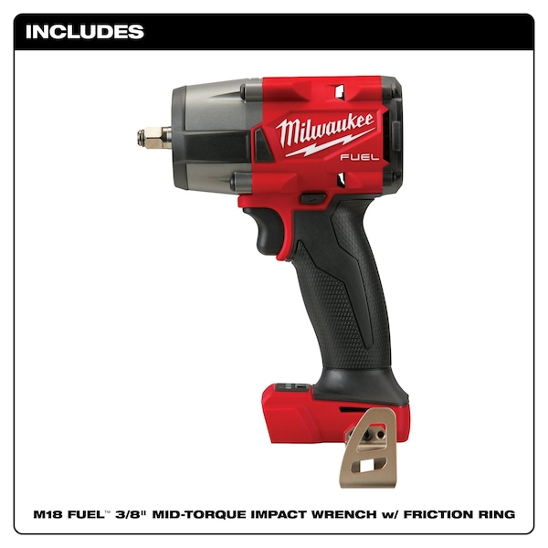 Milwaukee Tool M18 FUEL 3/8 in. Mid-Torque Impact Wrench with Friction Ring (Tool Only) - 2960-20