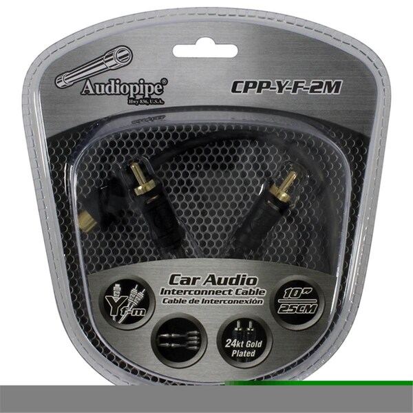 Cable de interconexión con conector dorado de 24kt de 1 hembra a 2 machos de Audiopipe - CPPYF2M