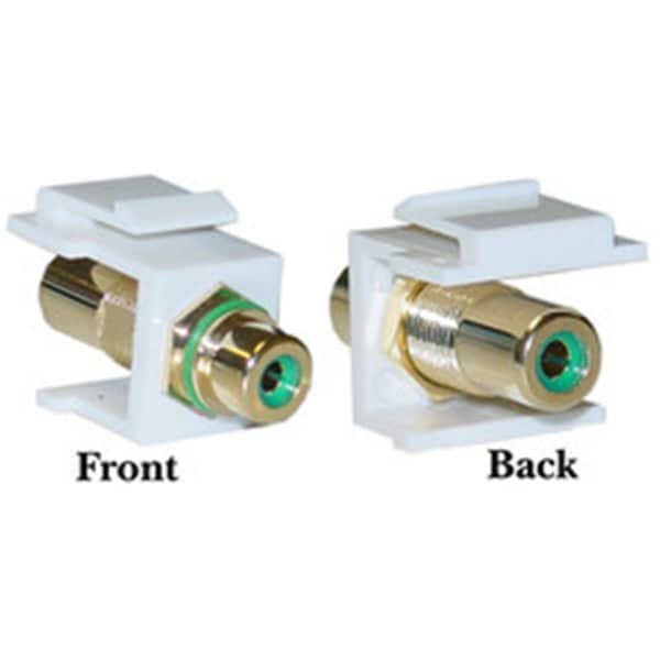 Inserto keystone al por mayor - blanco - acoplador hembra RCA verde RCA - 324-120WG