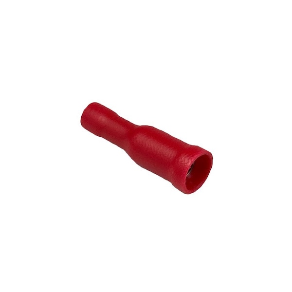 Terminales de bala de Remington Industries, Hembra, Aisladas con PVC, Cable de 16-22 AWG, Rojas, 10 piezas - FRD1.25-156-10