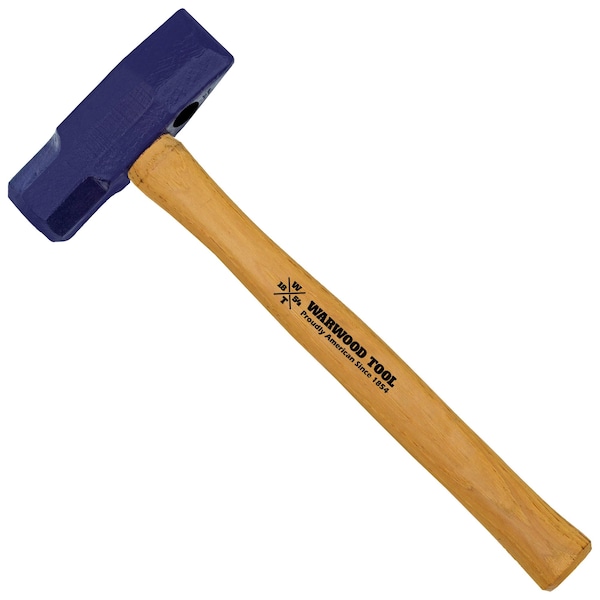 Warwood Tool 3 lb Straight Pein Driving Hammer, 16 Hickory Handle - 12451
