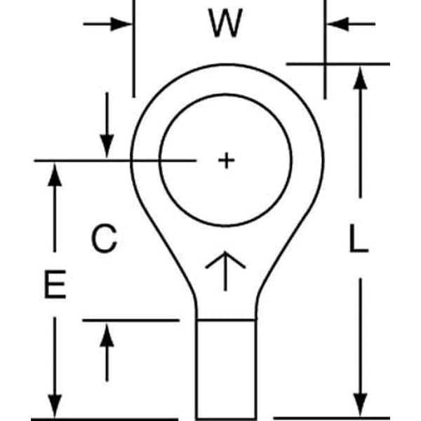 Terminal de anillo sin aislamiento de 3M 16-14 AWG para perno de 5/16" PK1000 - M14-516R/SK
