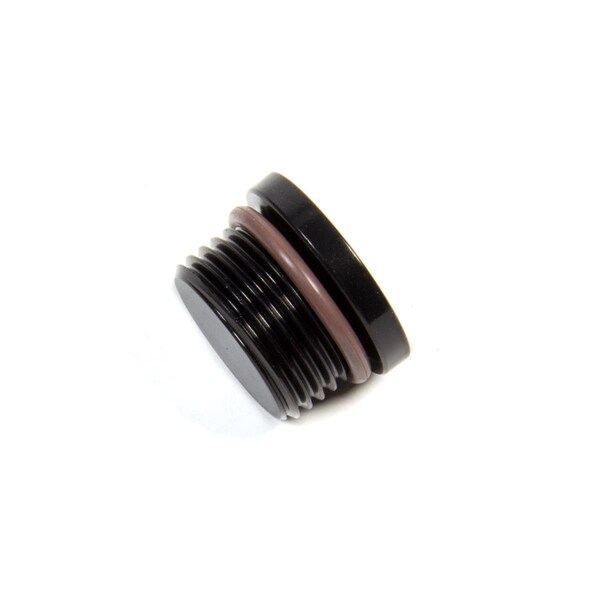 Hands On No.12 Aluminium O-Ring Boss Internal Hex Port Plug, Black - HA3625093