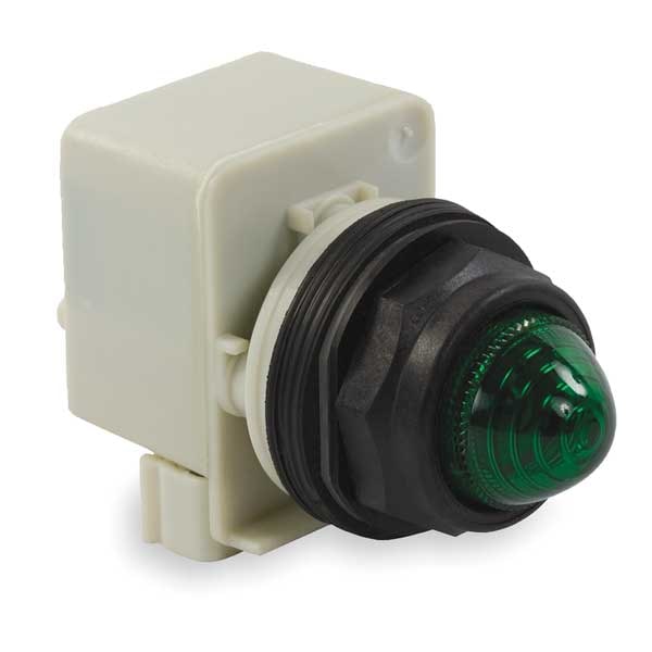 Indicador luminoso Schneider Electric, 30 mm, plástico, verde, 120VCA - 9001SKP1G9