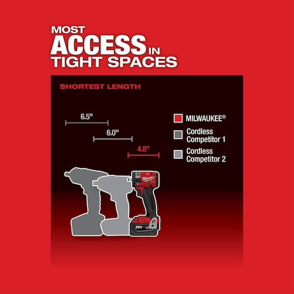 Milwaukee Tool M18 FUEL 3/8 in. Compact Impact Wrench with Friction Ring (Tool Only) - 2854-20