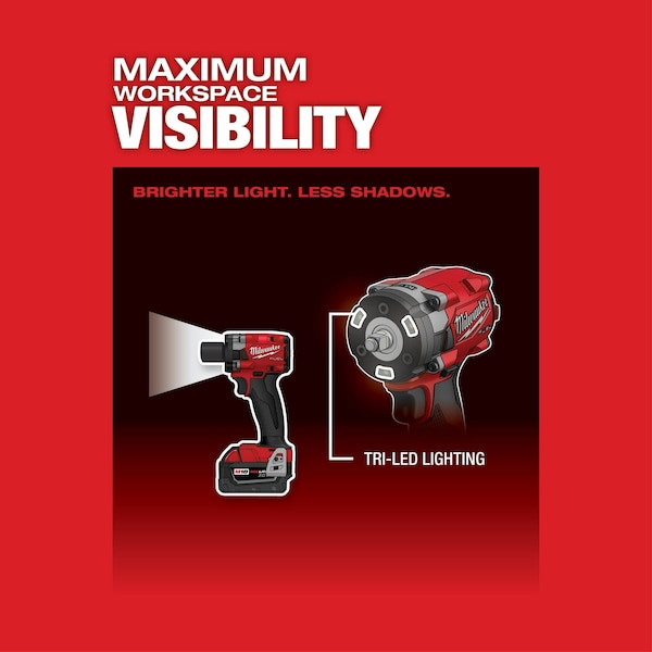 Milwaukee Tool M18 FUEL 3/8 in. Compact Impact Wrench with Friction Ring (Tool Only) - 2854-20