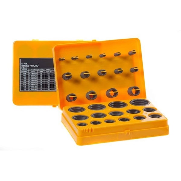 Mr O-Ring , AS568 Black 90 Durometer O-Rings, 30 Sizes 382 Pieces - KIT-N90-30