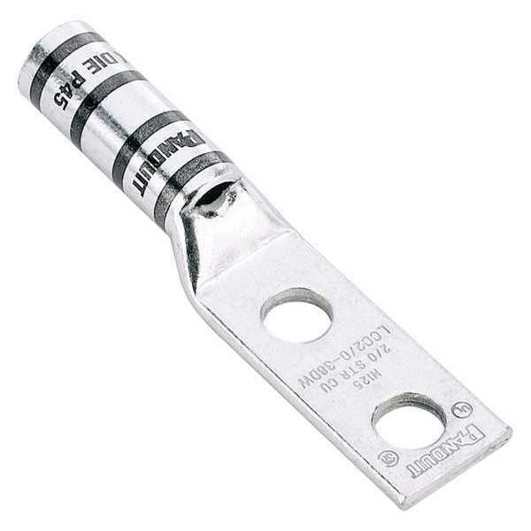 Panduit Lug, Cu, Lbw, 2 orificios, 1/0 Awg, 3/8, paquete de 10 - LCC1/0-38DW-X