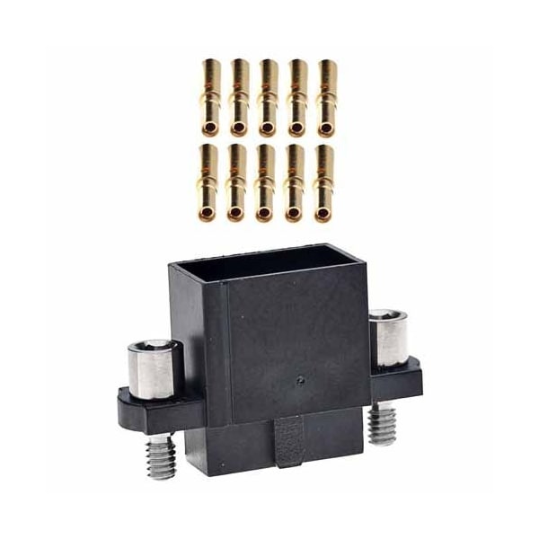 Conector de placa Harwin, 12 contactos, 2 hileras, hembra, paso de 0.079 pulgadas, terminal de engarce, M2X0.4, negro - M80-4851205.