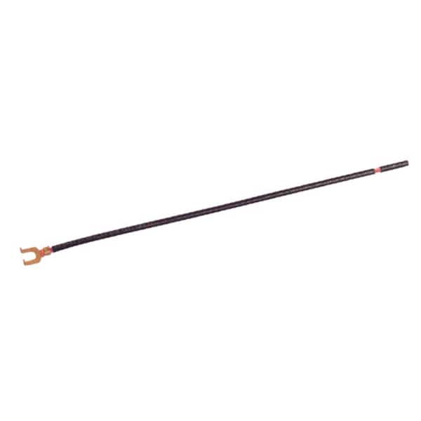 Southwire 8" Cable Negro de 12 Ga de Cobre Trenzado con Cola de Cochino de Puesta a Tierra y Terminal de Horquilla - PTST12BK