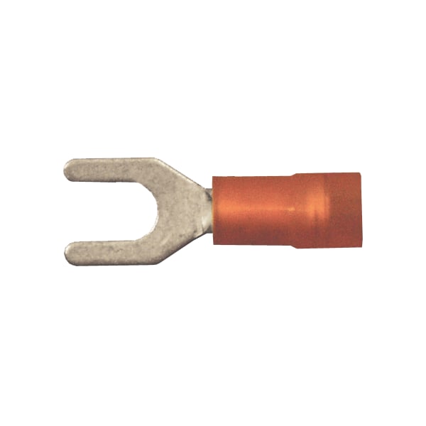 Terminal de Cuna de Nylon de Doble Cricve para Cables de 16-14 AWG con Perno de Tamaño #10, Paquete de 50 - 163226-050