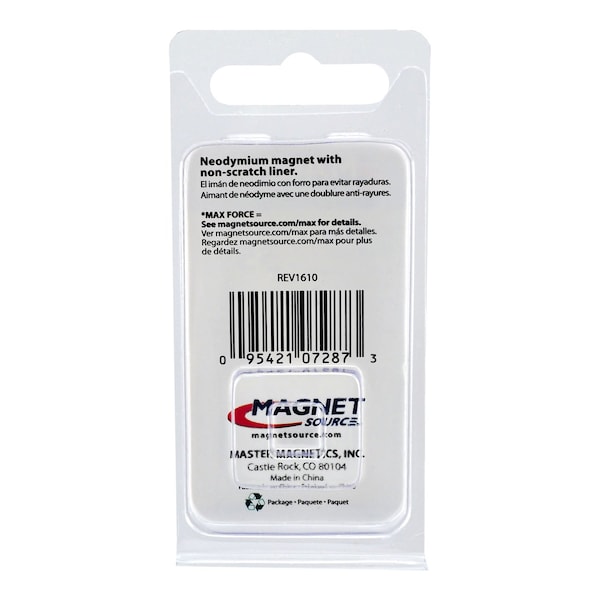 Master Magnetics Magnet Source 1-1/8 in. L X 0.25 in. W Silver Round Magnet with Ring 35 lb. pull 1 pc - 07287