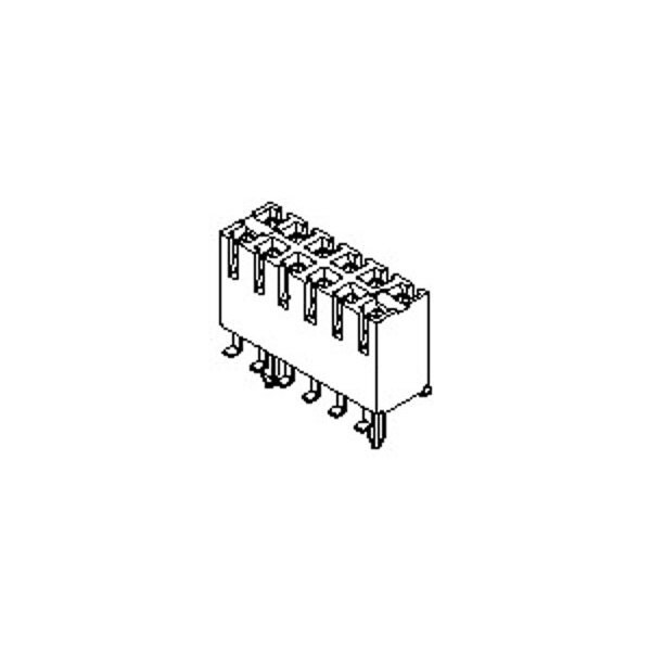 Conector de placa Molex, 42 contactos, 2 filas, hembra, recto, paso de 0.1 pulgadas, terminal montado en superficie, - 15453642