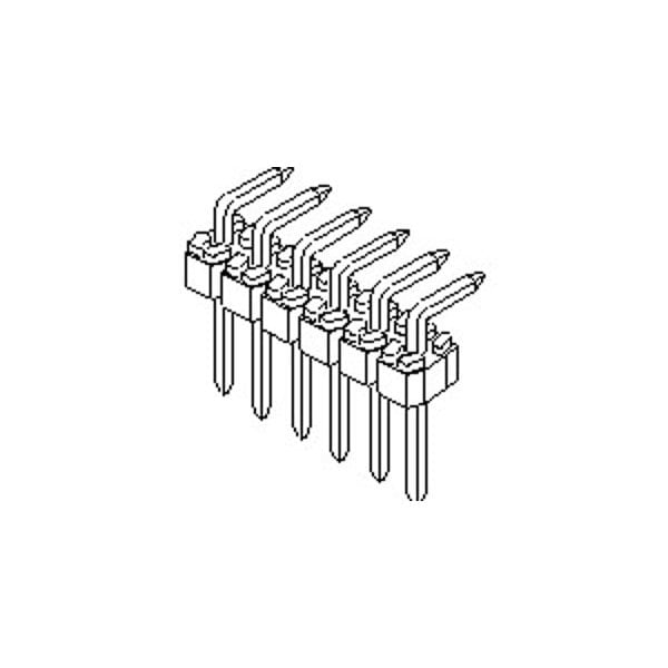 Conector de placa Molex, 40 contactos, 1 fila, macho, ángulo recto, paso de 0.1 pulgadas, terminal de soldadura, negro - 901210800.