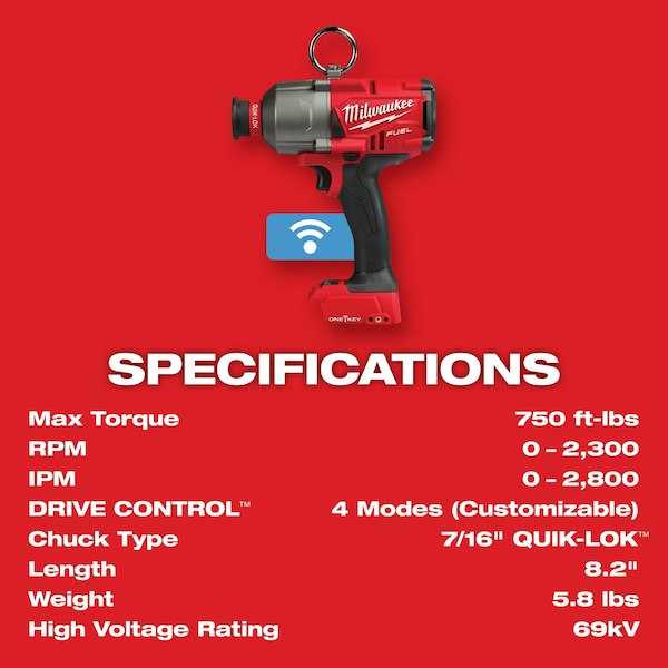 Milwaukee Tool M18 FUEL 7/16" Hex Utility HTIW w/ ONE-KEY (Tool Only) - 2865-20