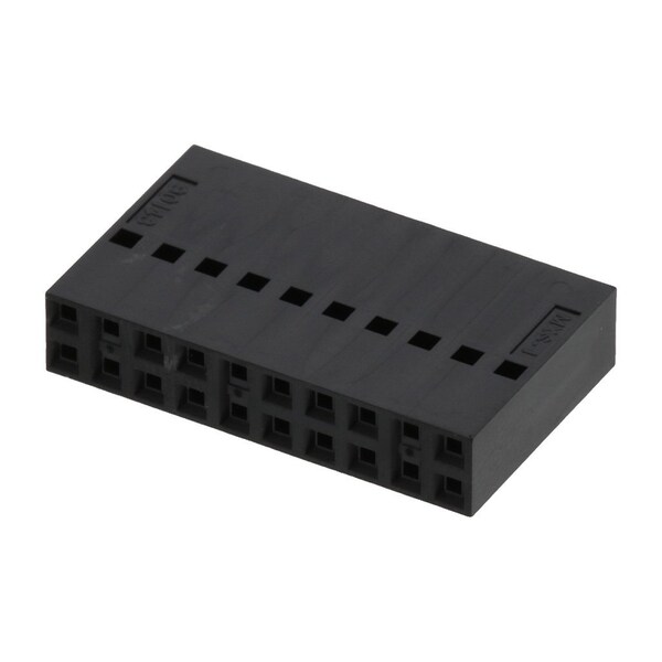 Conector de placa Molex, 20 contactos, 2 filas, hembra, recto, paso de 0.1 pulgadas, terminal de engarce, - 901430020