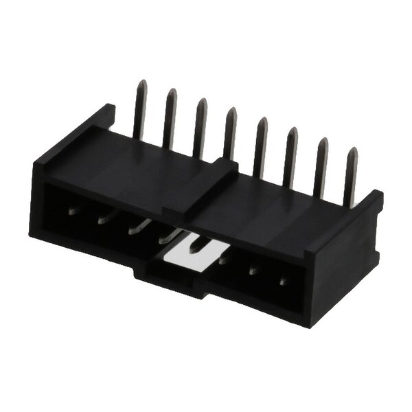 Conector de tablero Molex, 8 contactos, 1 fila, macho, ángulo recto, paso de 0.1 pulgadas, terminal de soldadura - 901362108