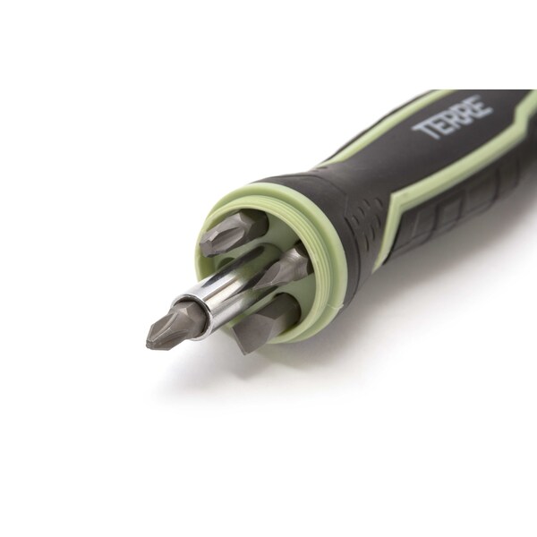 T Terre 6 in 1 Double Faced Rubber Mallet Hammer, Built-In Multi-Bit Screwdriver, Ergonomic Non-Slip Handle - 103001