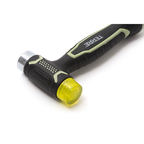 T Terre 6 in 1 Double Faced Rubber Mallet Hammer, Built-In Multi-Bit Screwdriver, Ergonomic Non-Slip Handle - 103001