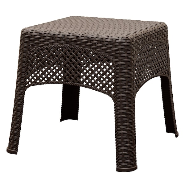Adams Mfg Adams Earth Brown Square Resin Woven Side Table - 8071-60-3731