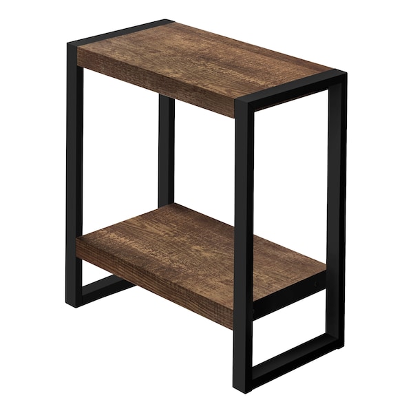 Monarch Specialties Accent Table, Side, End, Nightstand, Lamp, Living Room, Bedroom, Metal, Laminate, Brown, Black - I 2852
