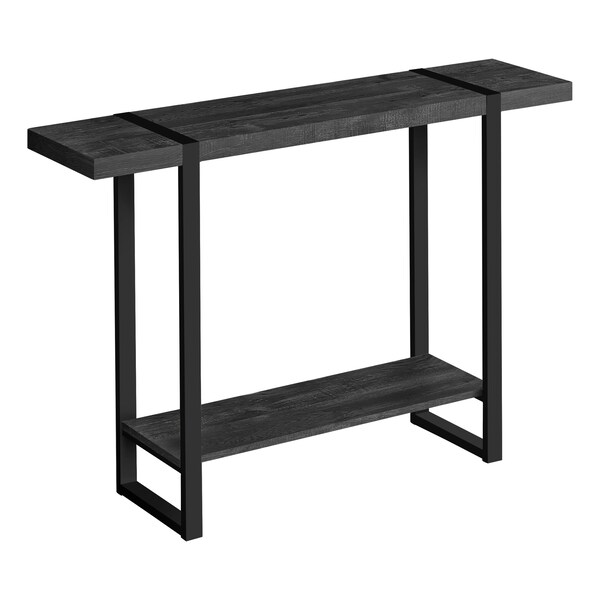 Monarch Specialties Accent Table, 47.25 W, 32 H, Mdf, Hollow-Core, Laminate, Metal, Particle Board, Black - I 2861
