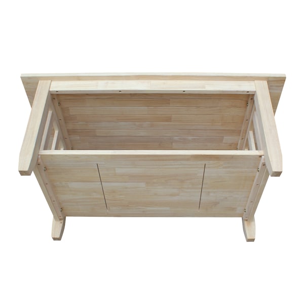 International Concepts Rectangle Mission Tall Coffee Table, 42 in W, 24 in L, 18 in H, Wood, Unfinished - BJ6TC