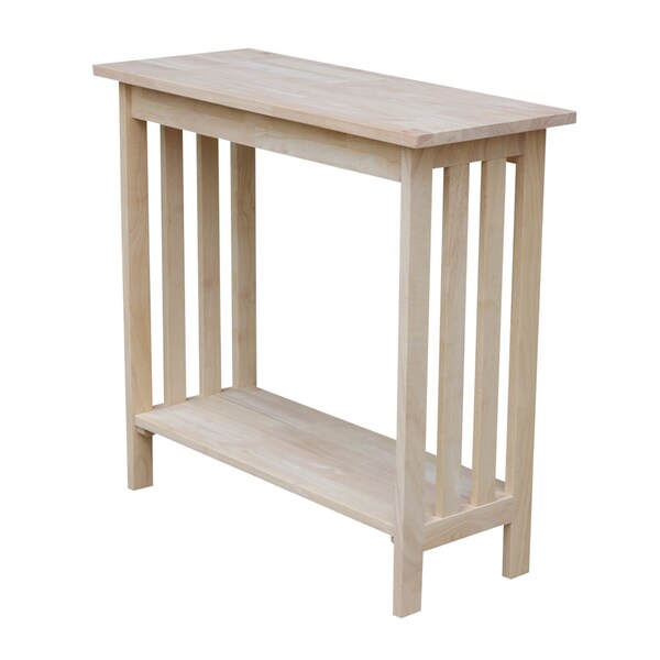 International Concepts Rectangle Mission Entry Table, 31.9 in W, 13.2 in L, 30 in H, Wood, Unfinished - OT-2812