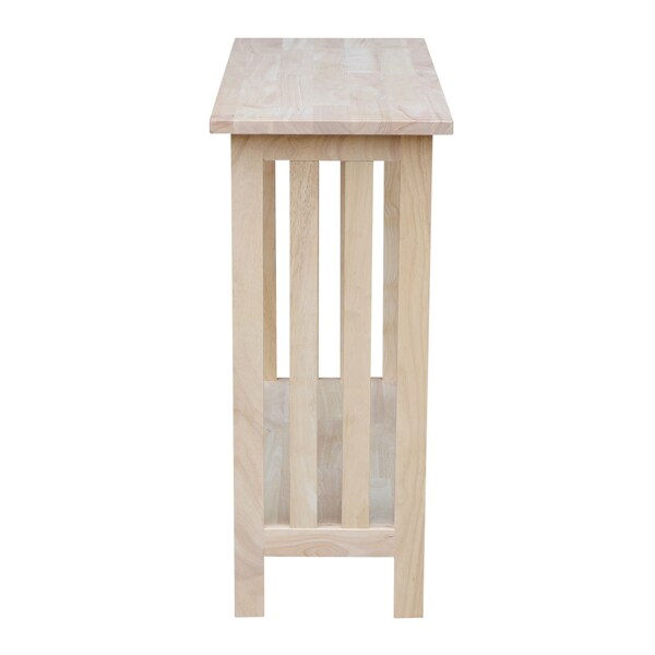 International Concepts Rectangle Mission Entry Table, 31.9 in W, 13.2 in L, 30 in H, Wood, Unfinished - OT-2812