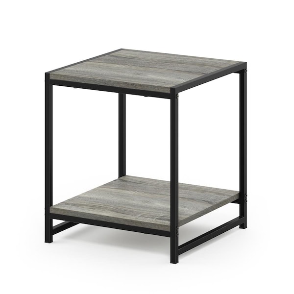Furinno Camnus Modern Living 2-Tier End Table, French Oak Grey - FM19122GYW