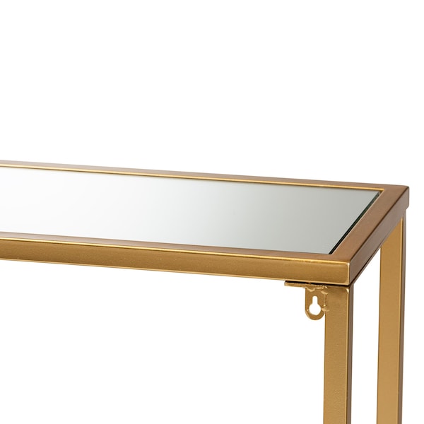 Baxton Studio Alessa Modern and Contemporary Glam Gold Finished Metal and Mirrored Glass Console Table - 177-11191-ZORO