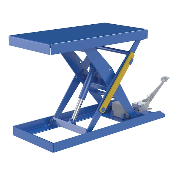 Vestil Rectangle Scissor Lift Table, 20.5" W, 63.0625" L, 32" H, Steel, Blue - SCTAB-1000-2040-FP