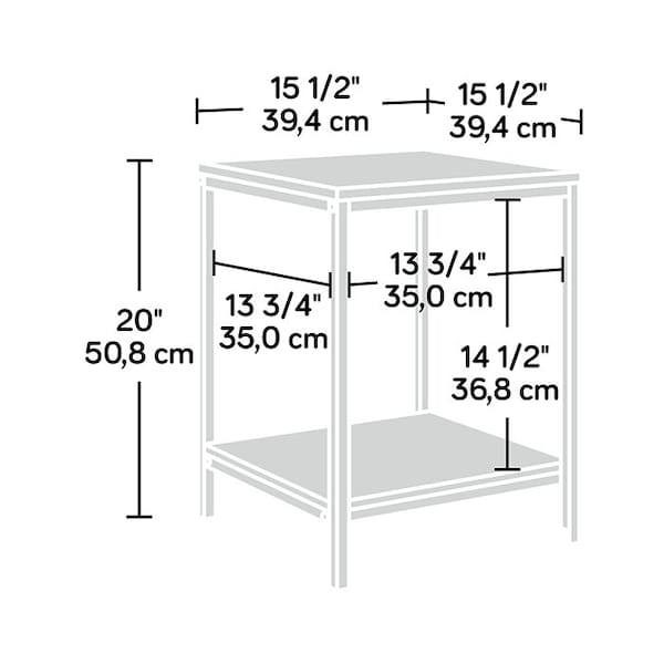 Sauder Side Table, 15.51 in W, 15.51 in L, 20 in H - 423030