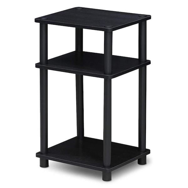 Furinno Furinno 11087AM-BK 11087 Just 3-Tier No Tools Tube End Table; Americano & Black - 13.4 x 11.5 x 22.8 in. - 11087AM/BK