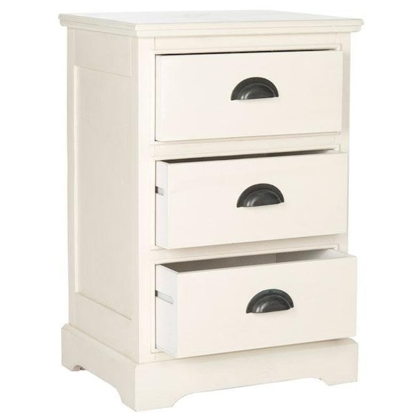 Safavieh Griffin 3 Drawer Side Table- White - 26.75 x 13.75 x 17.75 in. - AMH5717C