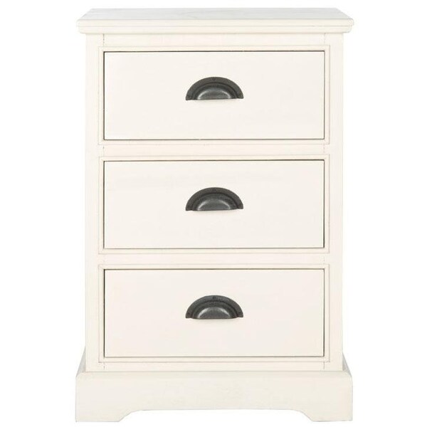 Safavieh Griffin 3 Drawer Side Table- White - 26.75 x 13.75 x 17.75 in. - AMH5717C