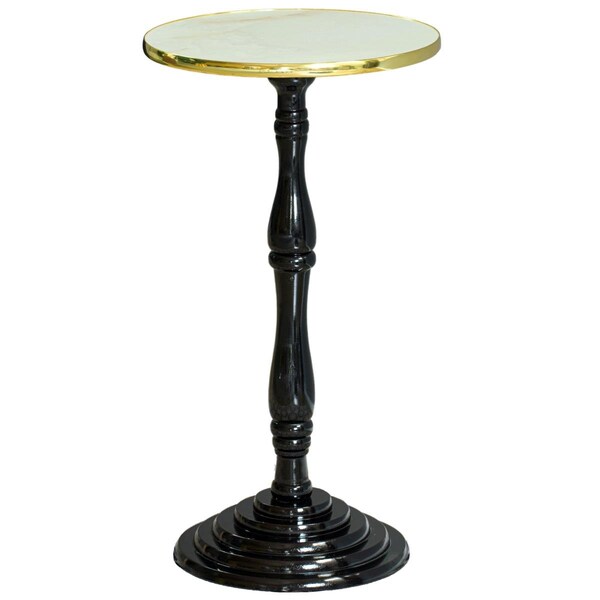 Kd Americana 13.75 x 26.50 in. Round Wooden Living Room Accent Pedestal End Table White - KD3163164