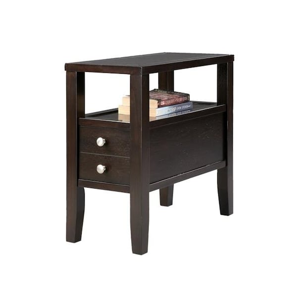 Ore Furniture Ore Furniture 7708 24 in. Traditional Dark Espresso With 2 Drawers Side End Table - 7708