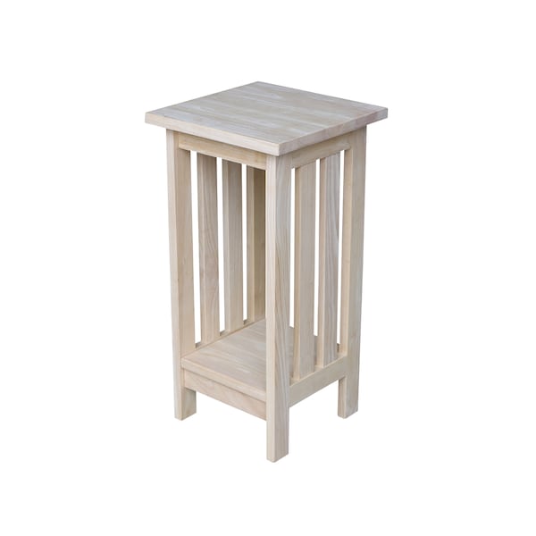 International Concepts Rectangle 24 in Mission Plant Stand, 12 in W, 12 in L, 24 in H, Wood, Unfinished - 3071