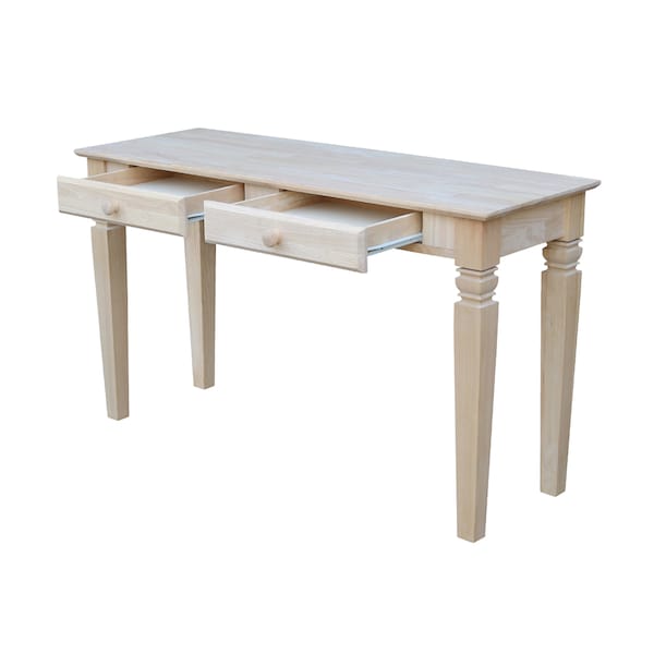 International Concepts Rectangle Java Console Table Includes 2 Drawers, 52 in W, 18 in L, 30 in H, Wood, Unfinished - OT-60S2