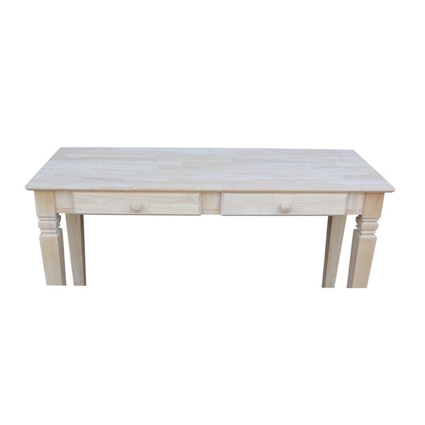 International Concepts Rectangle Java Console Table Includes 2 Drawers, 52 in W, 18 in L, 30 in H, Wood, Unfinished - OT-60S2