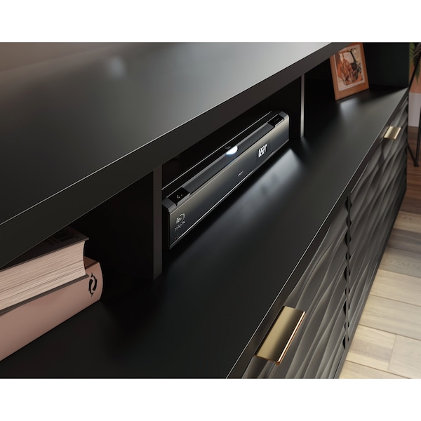Sauder Morgan Main 80 in. Credenza Black A2 , Accommodates up to an 85 in. TV weighing 135 lbs - 433735