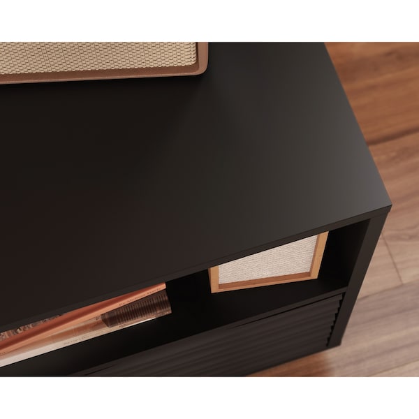 Sauder Morgan Main 80 in. Credenza Black A2 , Accommodates up to an 85 in. TV weighing 135 lbs - 433735