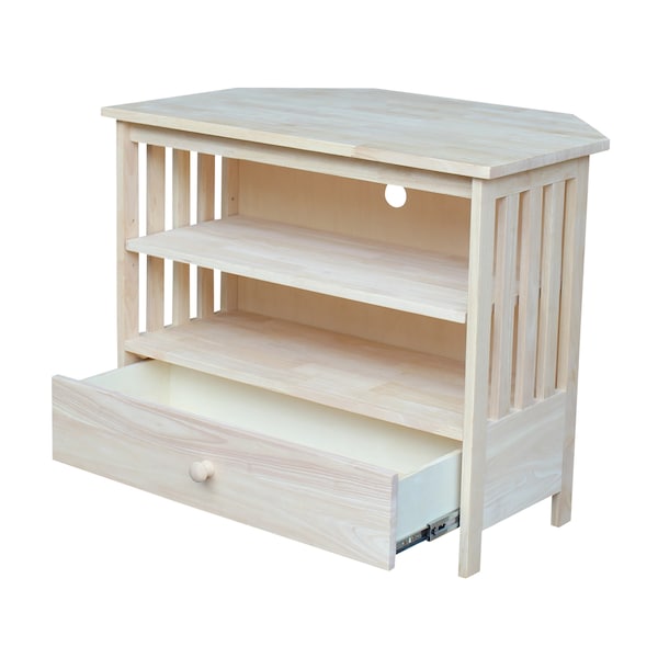 International Concepts Mission Corner EnteRTAinment / TV Stand, Unfinished - TV-27